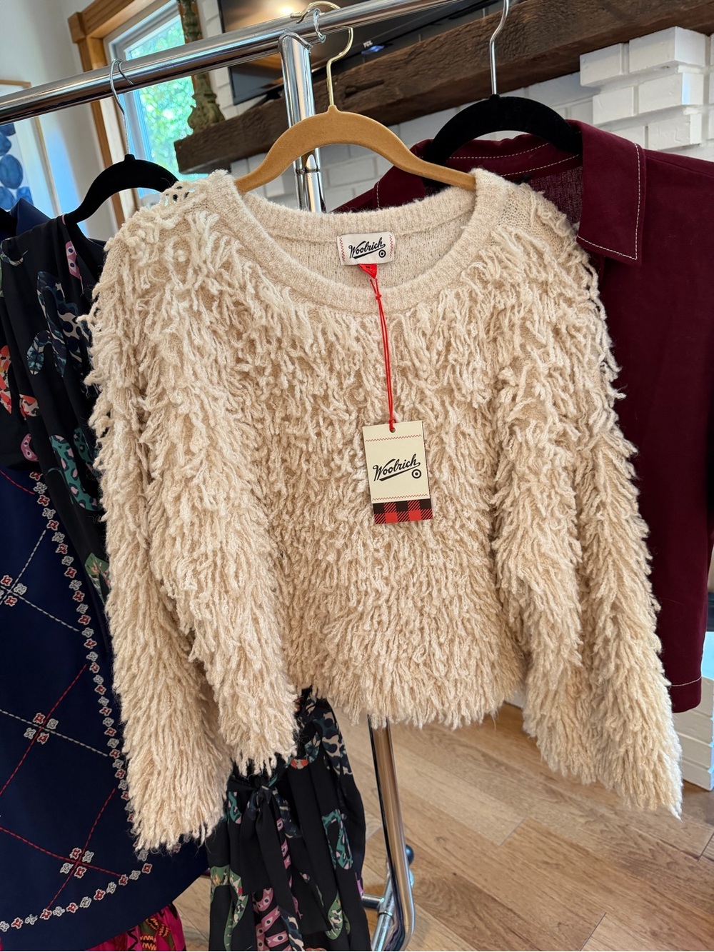 NWT Woolrich Cream Loopy Sweater Size Medium